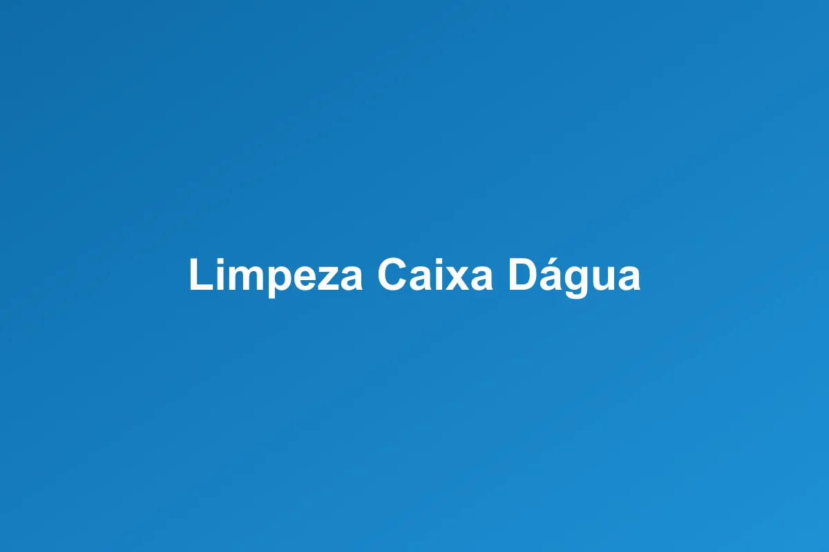 Limpeza de caixa d'água em São José dos Campos